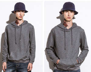 Fashion Mens Casual Cotton Pullover Hoodie