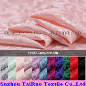 Reactive Printed Crepe Jacquard Silk for Silk Quit Fabric