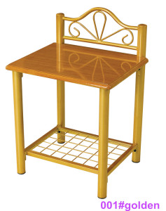 Modern Golden Wood and Metal Bedside Table Nightstand (001#golden)
